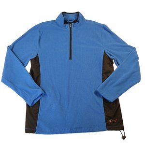 GREGG NORMAN Sweater Men's Medium 1/4 Zip Mock Neck Polyester  Long Sleeves Blue